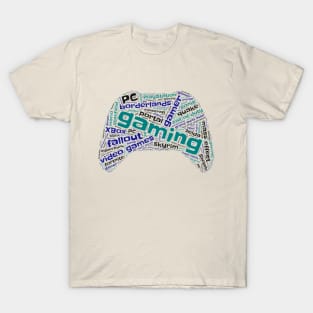 Gaming Wordcloud for Lighter Backgrounds T-Shirt
